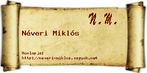 Néveri Miklós névjegykártya