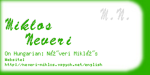 miklos neveri business card